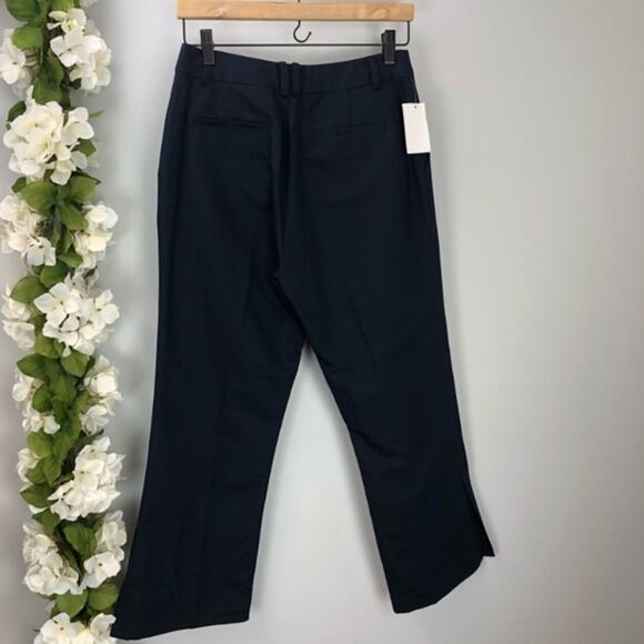 NWT FRAME Denim Navy Side Slit Crop Trouser Sz 6 - Picture 6 of 9